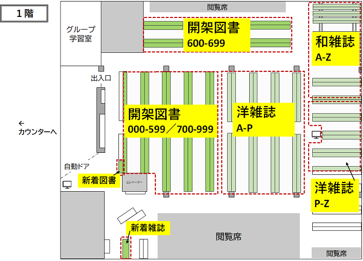 農学部図書館開架